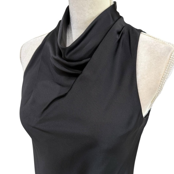 Antonio Melani Marine Satin Halter Cowl Neck Sleeveless Midi Slip Dress Size 2 - Picture 5 of 14
